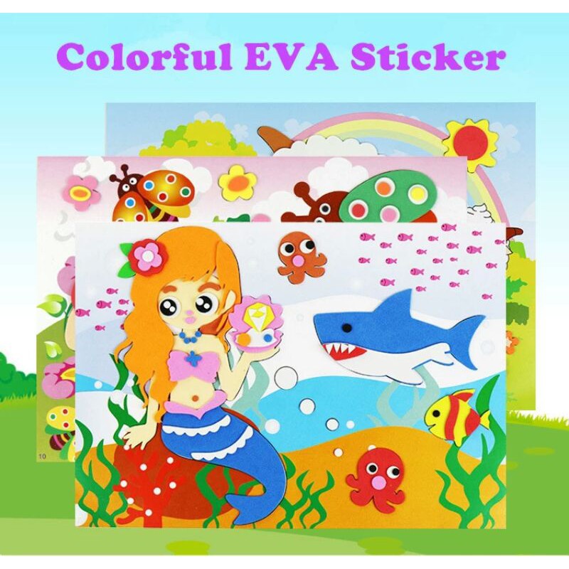 MAINAN TEMPEL MENEMPEL EVA STICKER EDUKASI ANAK 3D MONTESSORI SENSORI