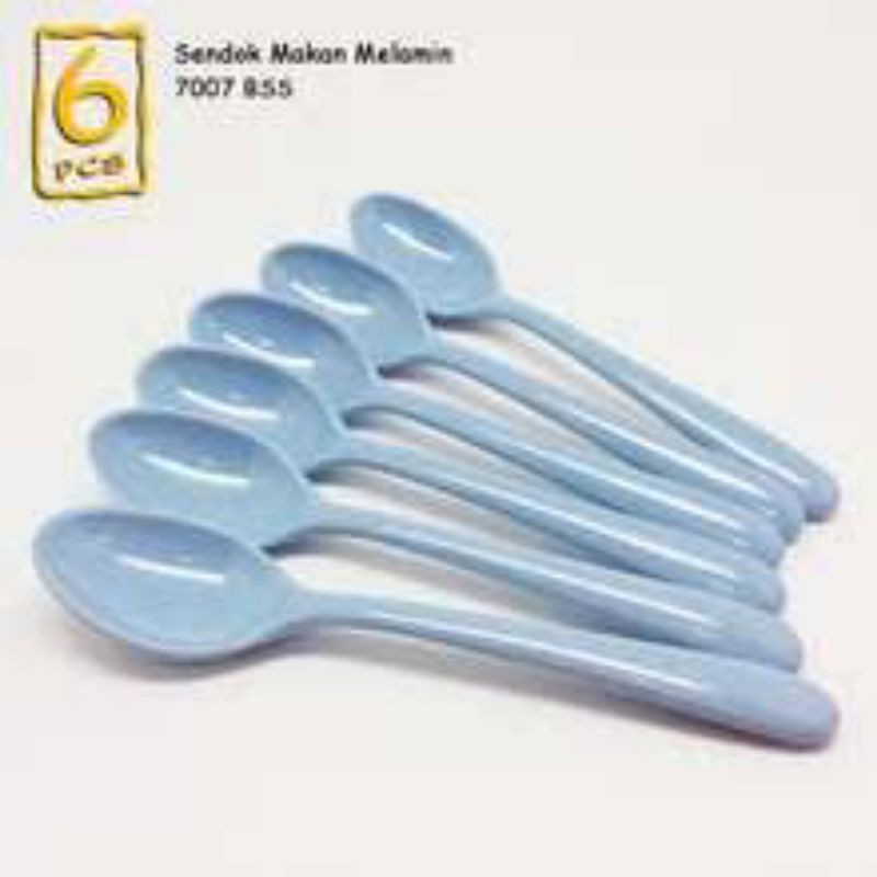 sendok makan tebal biru bahan melamine onyx  (6) pcs