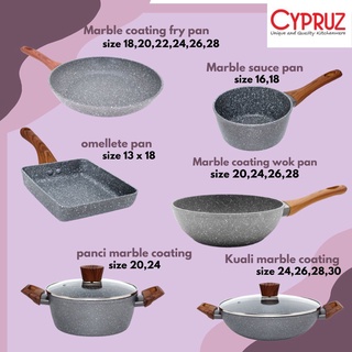 Jual Cypruz Fry Pan Marble Pan Saucepan Fry Wok Panci Kuali Teflon