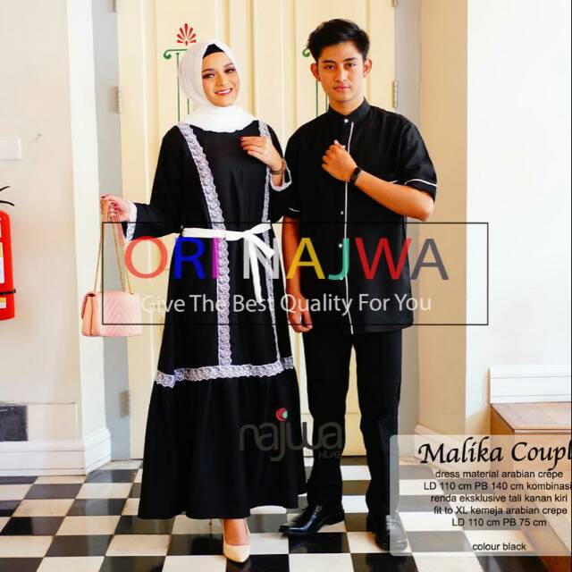 Malika couple gamis kemeja ORI najwa