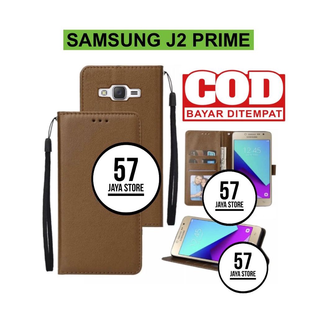 Flip Case Samsung J2 prime Flip Dompet Casing HP Wallet Leather cover