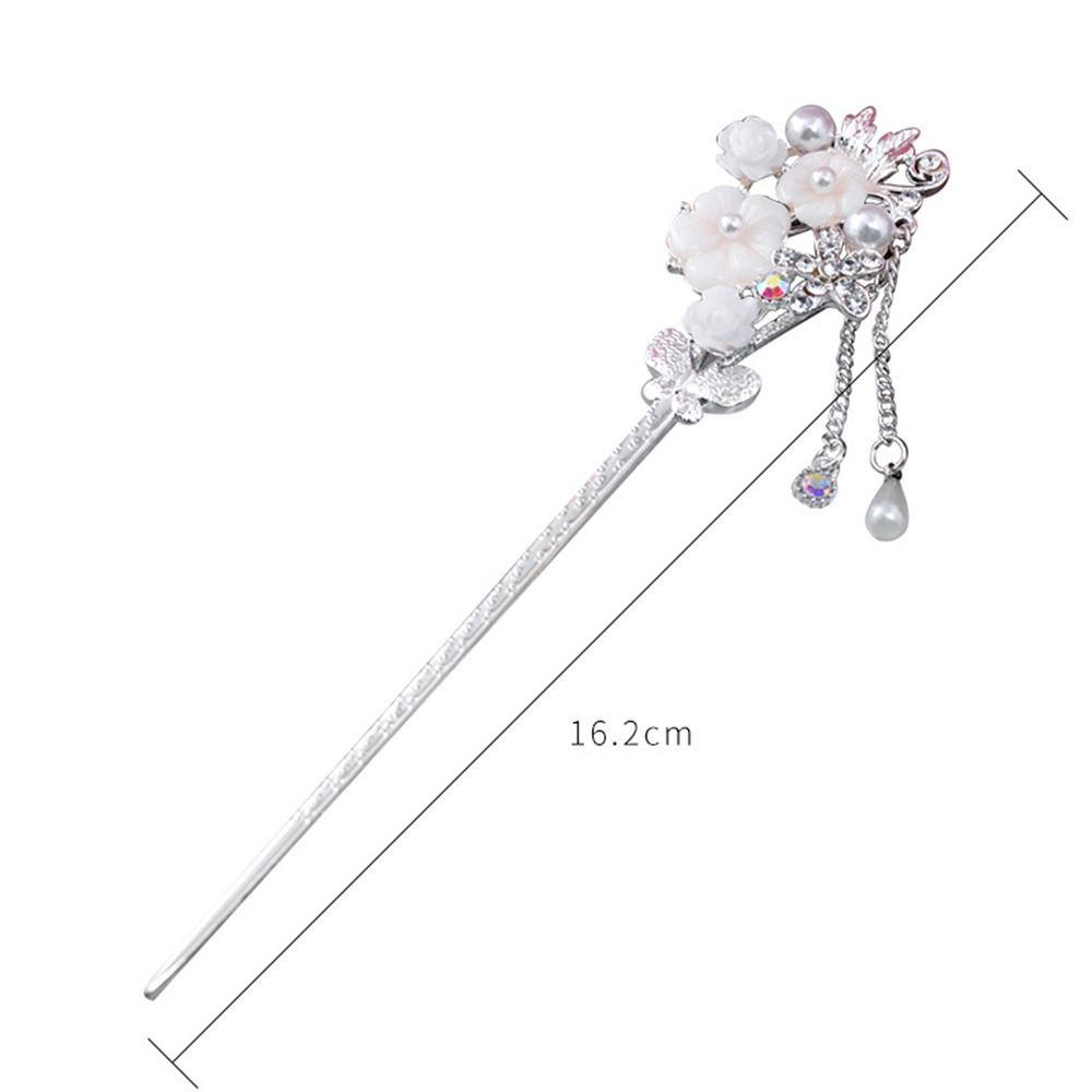 NEEDWAY Hair Sticks Jepit Rambut Vintage Rumbai Berlian Imitasi Alloy Gaya Cina Hair Chopsticks