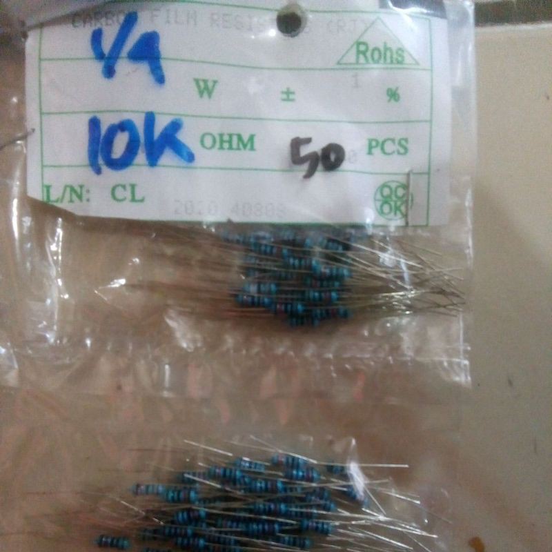 resistor 10k 1/4 watt per pack