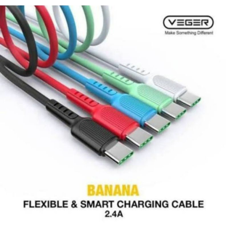 kabel USB TYPE C VEGER BANANA FAST CHARGING data cable 1meter