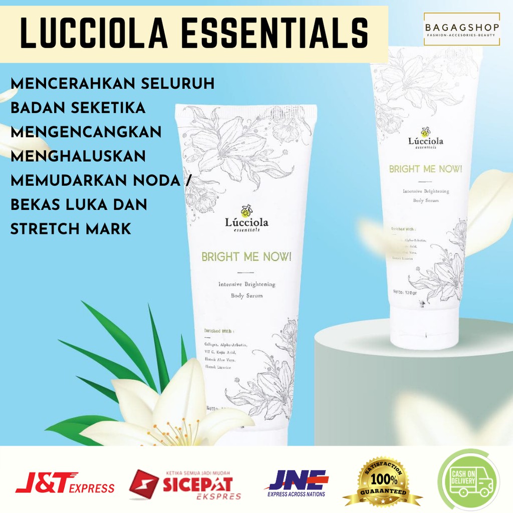 Lucciola Body Serum Instant Whitening Lotion Pemutih Instan Brightening Essentials Dengan Kojic Acid