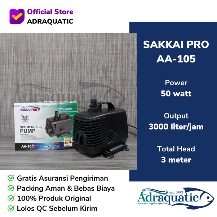 SAKKAI PRO AA-105 SUBMERSIBLE PUMP POMPA AIR CELUP FILTER AQUARIUM
