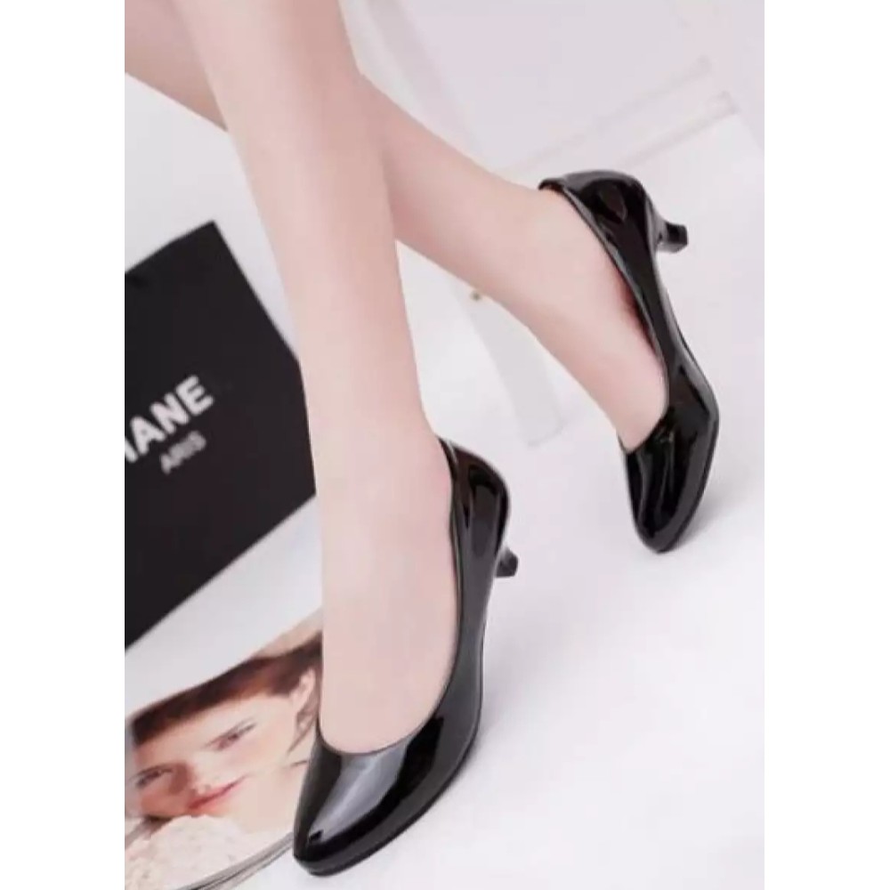 Satohama Sepatu Kerja Pantofel High Heels Wanita BB01 - Black