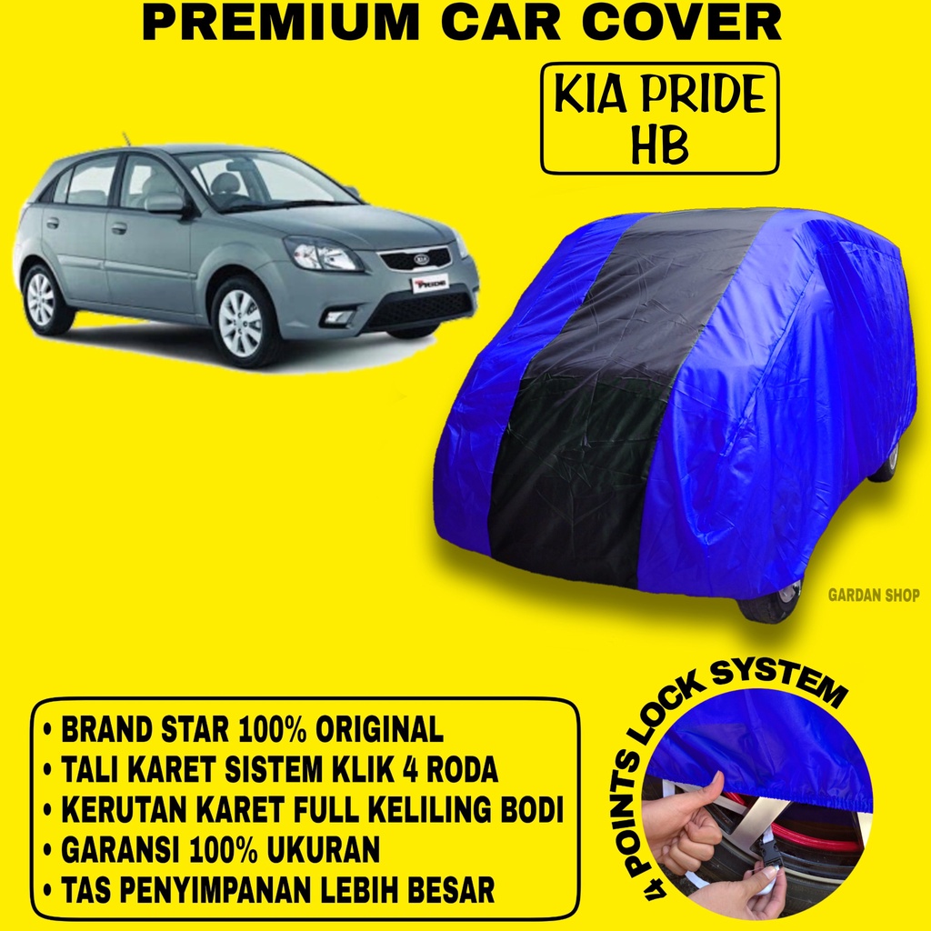 Body Cover KIA PRIDE HB BIRU HITAM Penutup Bodi Mobil Kia Pride Hb Waterproof PREMIUM