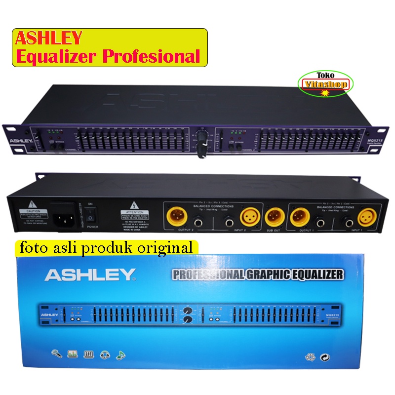 EQUALISER ASHLEY MQX-215 ORIGINAL EKUALISER 2x15 BAND STICK CONTROL