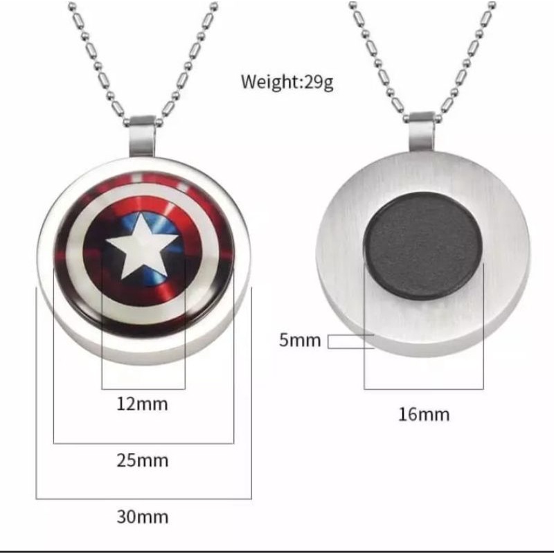 Liontin Energi Kuantum Captain America Kalung Batu Vulkanik Liontin Kalung