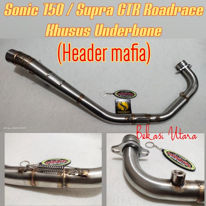 Header Pipa Leher Knalpot Racing Sonic 150 Supra Gtr Model Roadrace