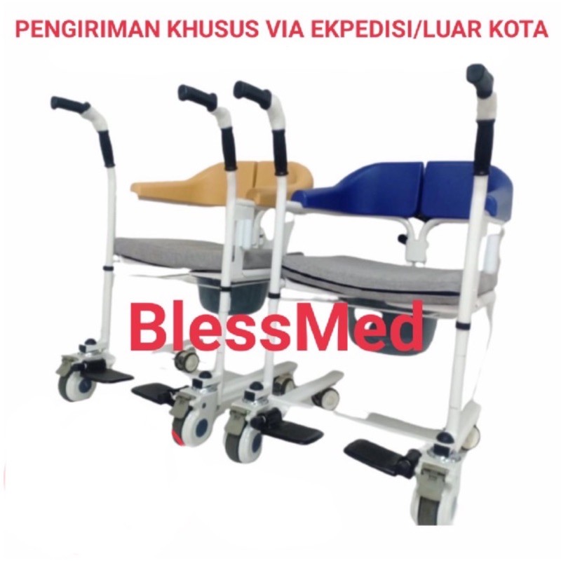 Kursi Roda Transfer Pasien BAB Commode Chair Transport Lift (Khusus Via Ekpedisi/ Luar Kota)