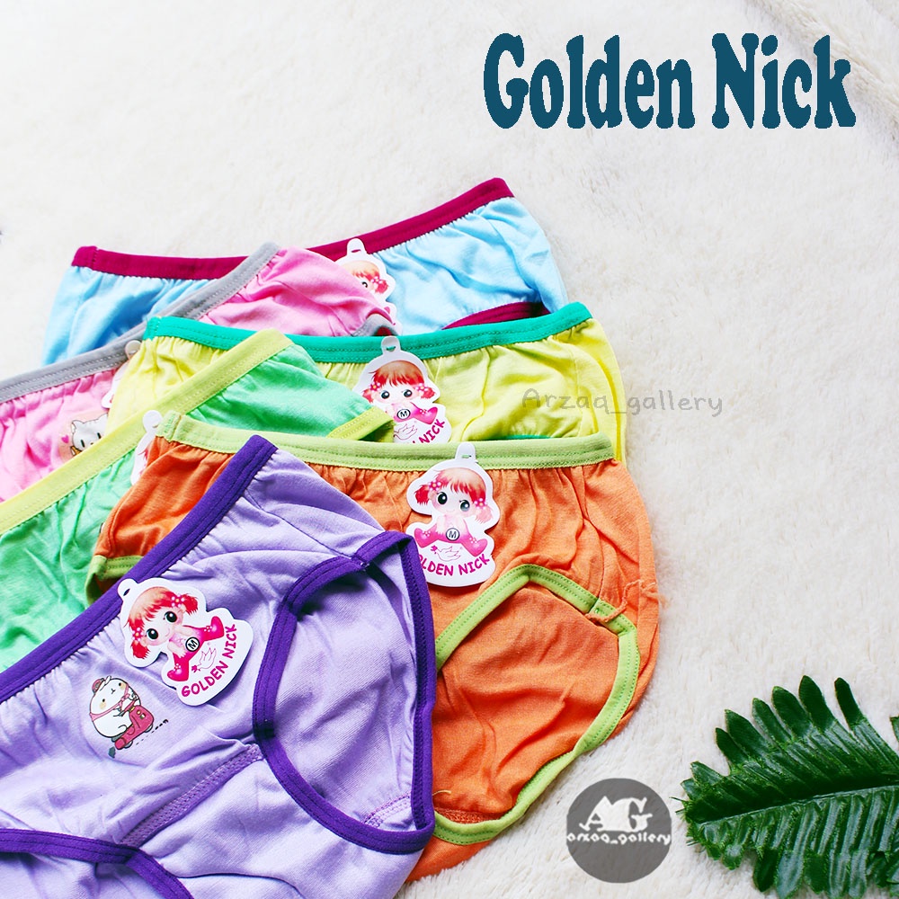 [ 12pc ] CD Golden Nick Anak 060/061 Rainbow / Celana Dalam Anak Perempuan List Warna
