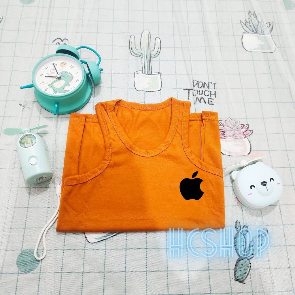 Baju Singlet Logo Apple Anak usia 2-16 Tahun kaos Singlet Anak Unisex Anak Dalaman Anak Tanktop Ank cowo cewe