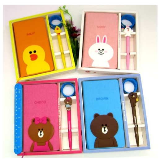 

Notebook LINE BROWN Gift set Kado Hadiah Kelulusan Natal Ulang Tahun