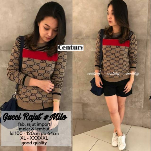 ATASAN WANITA GUCCI RAJUT / RAJUT IMPORT HQ [ ld 100-120 ]