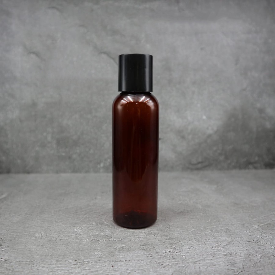 BOTOL PLASTIK 100ML AMBER PRESSTOP PUSHTOP / BOTOL AMBER 100 ML / BOTOL ISI ULANG [HARGA GROSIR]