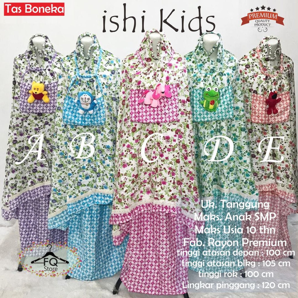 ISHI Kids - LUNNA | Mukena Anak Perempuan Syari Umur Tanggung Wanira Cewek Usia 8 9 10 Tahun (COD)