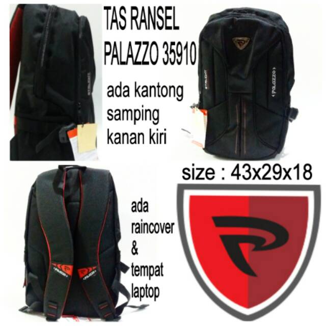 Tas ransel palazzo 35910 backpack sekolah murah hitam