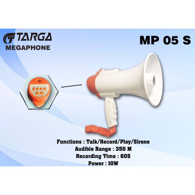 TOA Megaphone Targa Mp 05 S Bisa Rekam Suara