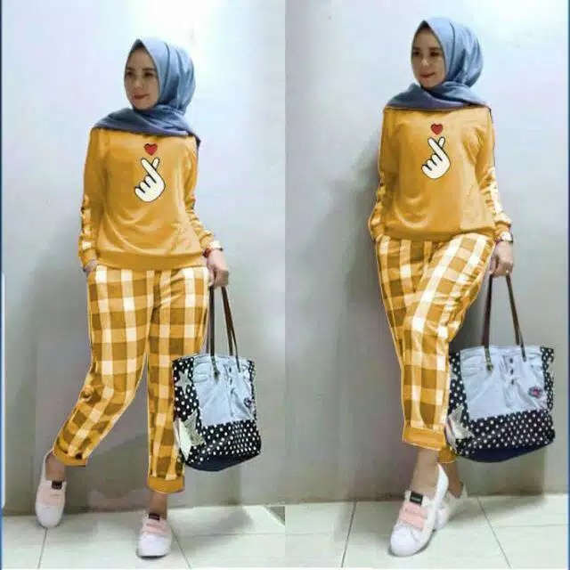 Setelan Wanita Kekinian Set Aishiteru Jumbo Set Olah Raga Wanita Matt Babyterry Good qualty premium