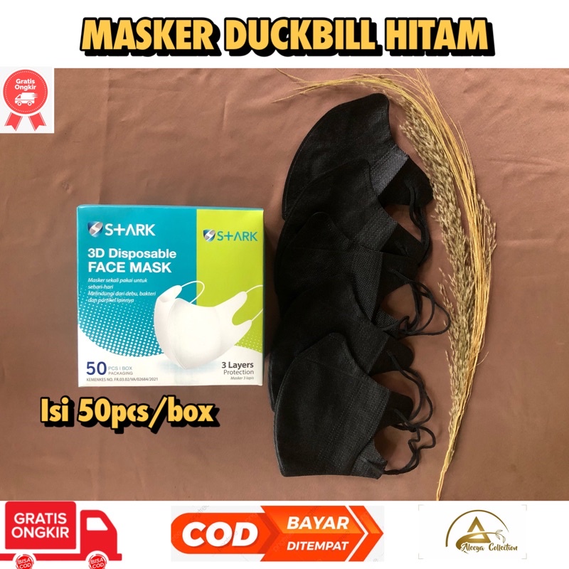 Masker Duckbill Hitam Stark isi 50pcs