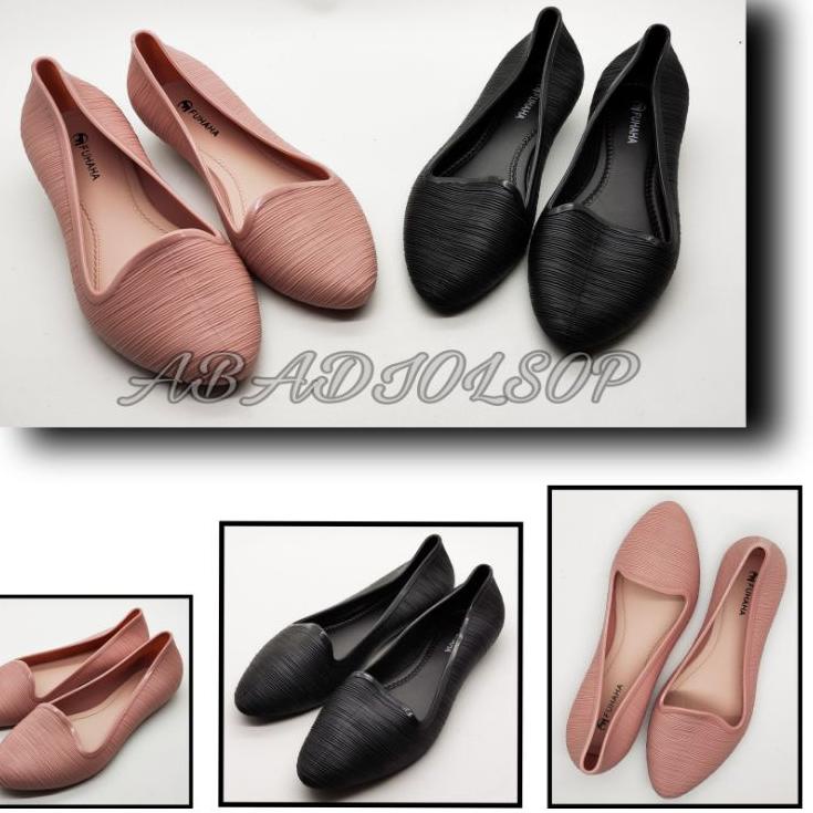 FUHAHA - SEPATU BALET WANITA MOTIF SALUR / SANDAL BALLET WANITA/ FLAT SHOES JELLY / FUHAHA TJ-708 / 