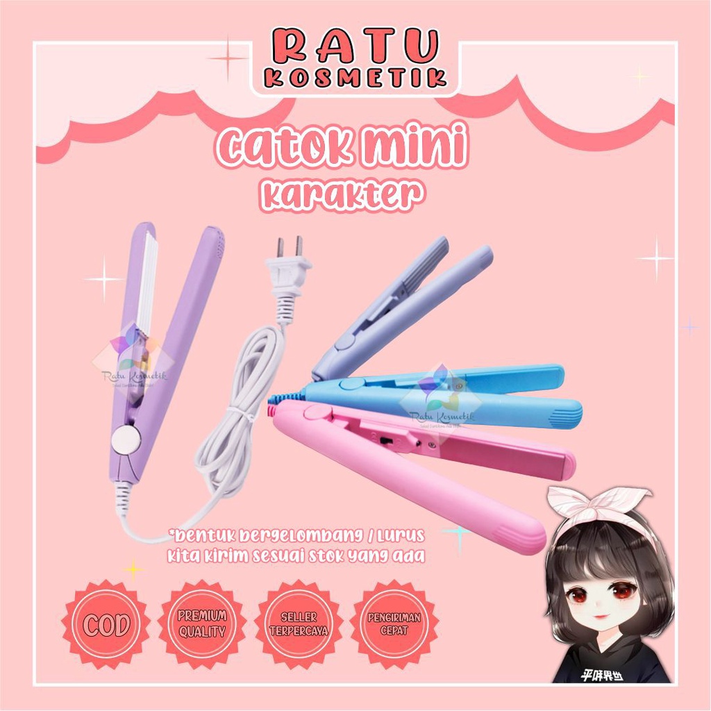 ❤ RATU ❤ Catok Mini Haidi Top Sonic Hair Care | Catokan Mini 2 in 1 Pelurus Rambut Karakter Murah | Curly