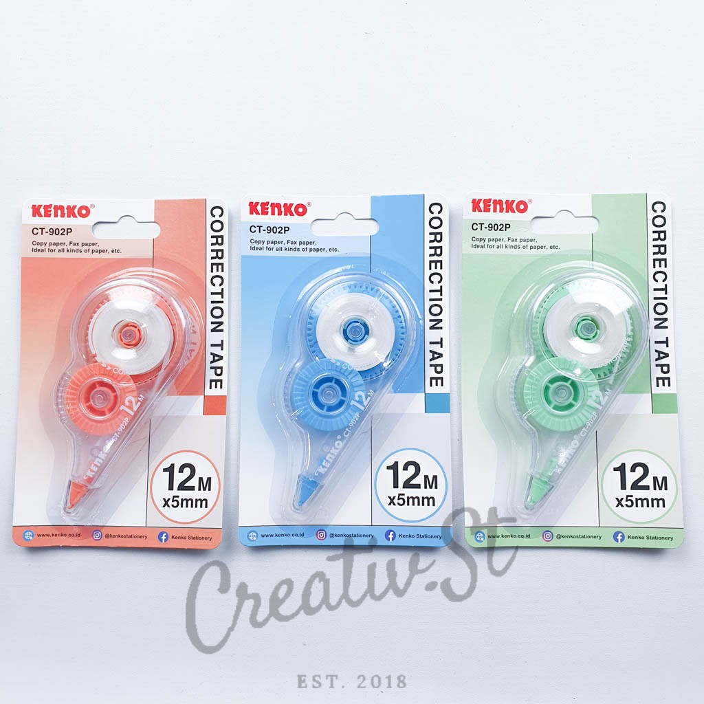 

KENKO Tip-Ex Kertas Correction Tape Pastel Ct-902 12 Meter