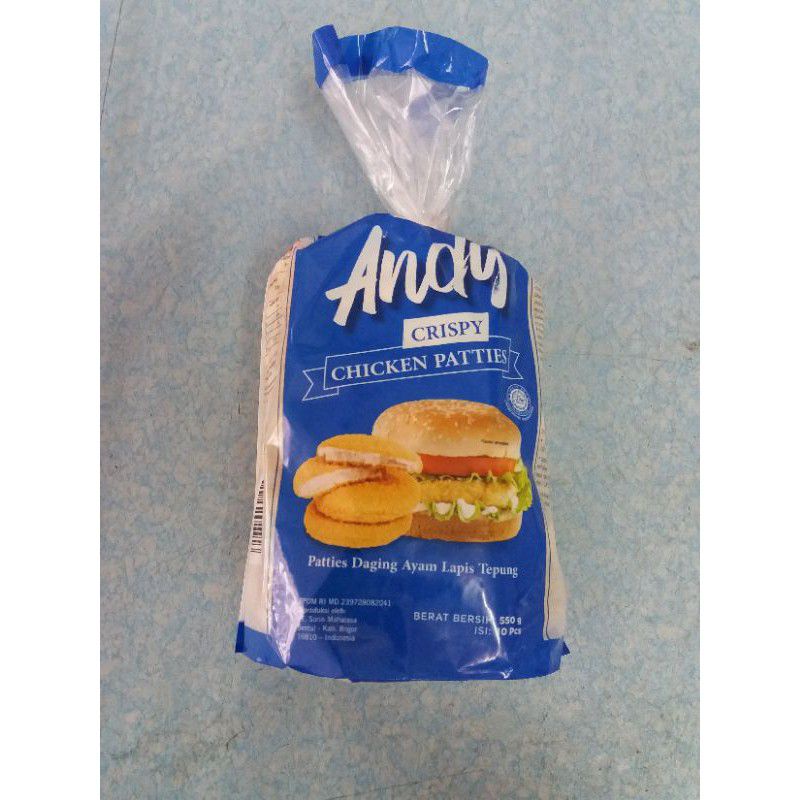 

Andy Chicken Patties 500gr Isi 10 / Daging Burger Ayam Lapis Tepung #BundaFrozenIndramayu