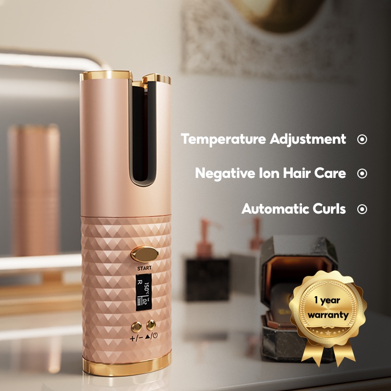 Catokan Rambut YX-889 untuk Curly Wavy Diameter Portabel nirkabel - gold