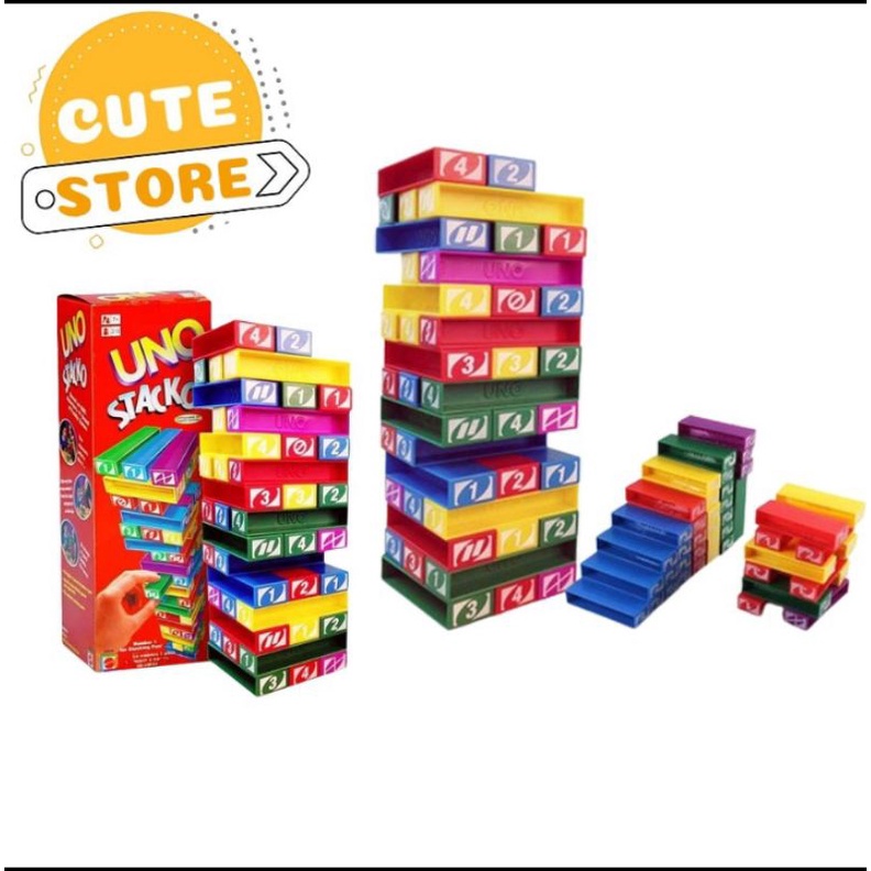 Mainan susun stacko / uno stacko permainan keluarga