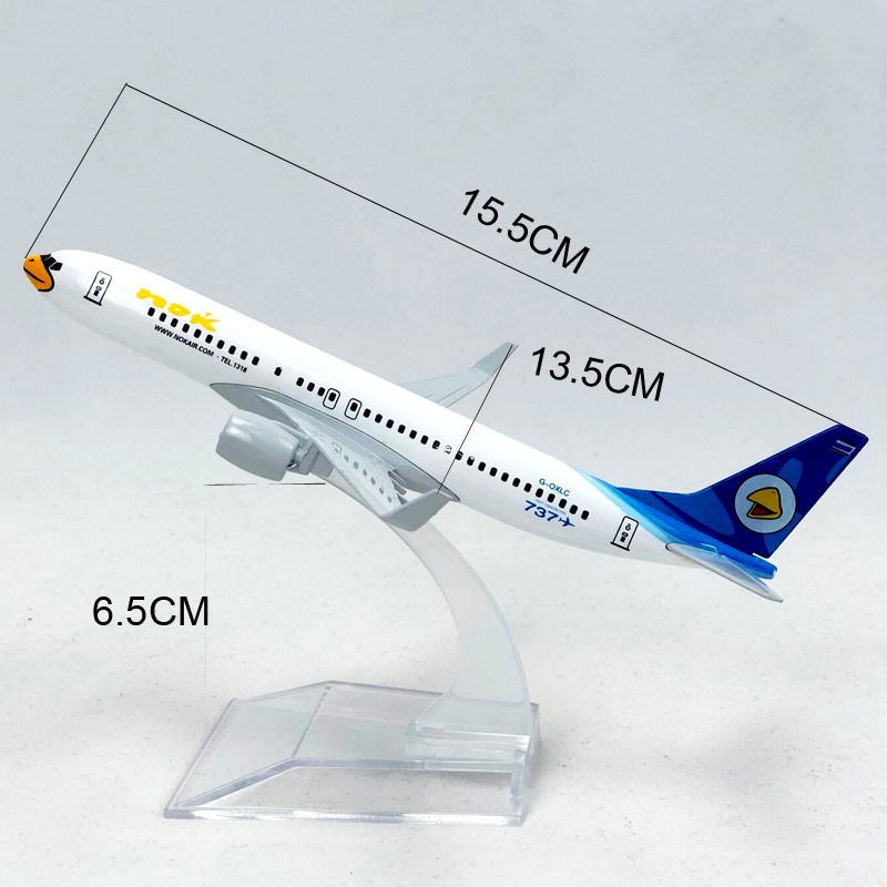 Miniatur Diecast Pesawat Terbang Thailand Airways NOK B737 737 Bahan Metal Warna Putih Ukuran 16CM