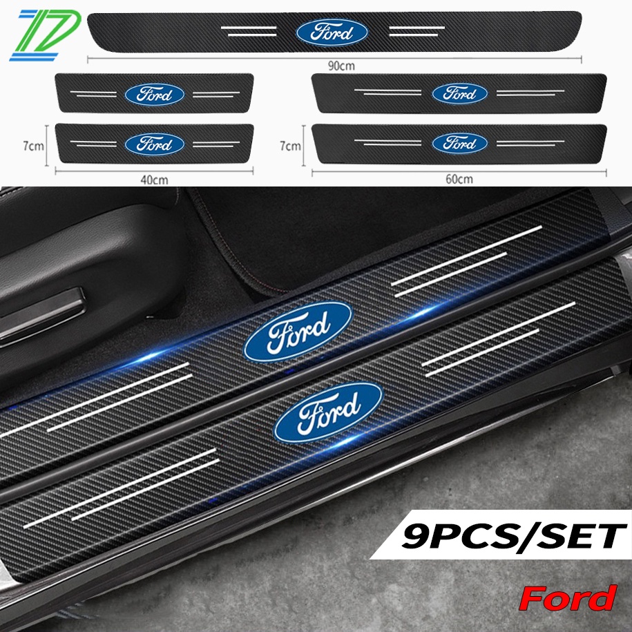 Stiker Strip Pelindung Pintu Mobil Bahan Carbon Fiber Untuk Ford Fiesta Ranger Ecosport Focus Everest