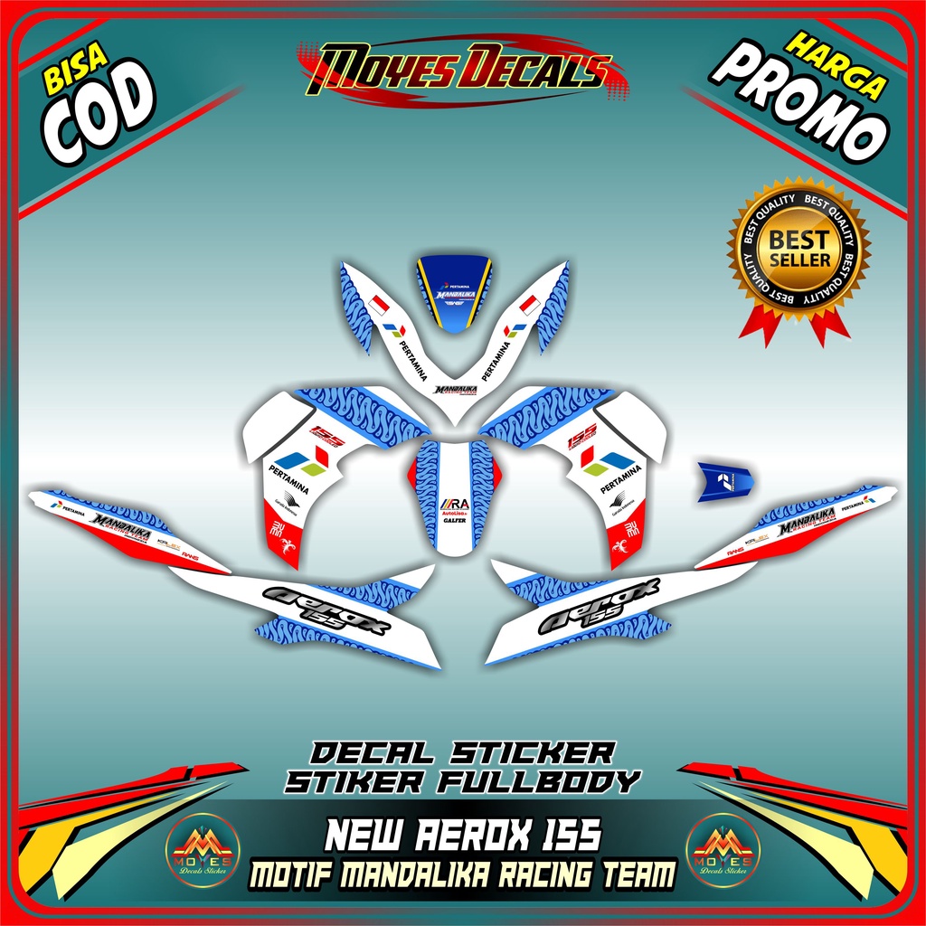 Decal Stiker New Aerox 155 Mandalika Racing Team