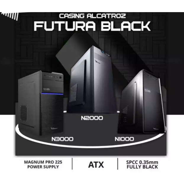 CASING ALCATROZ FUTURA BLACK N1000 / N2000 / N3000/N5000 Include PSU
