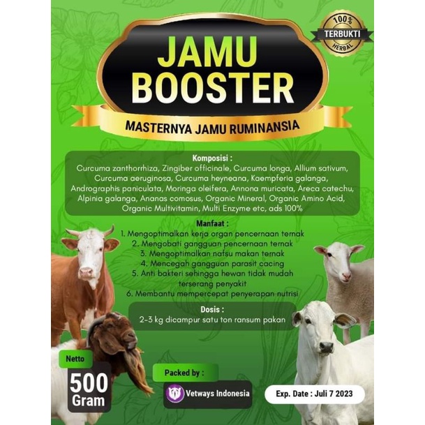 JAMU BOOSTER herbal untuk domba kambing sapi