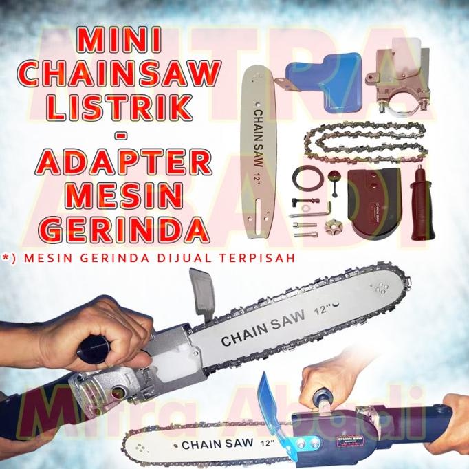 Electric Mini Chainsaw / Gergaji Listrik - Adapter Mesin Gerinda Termurah