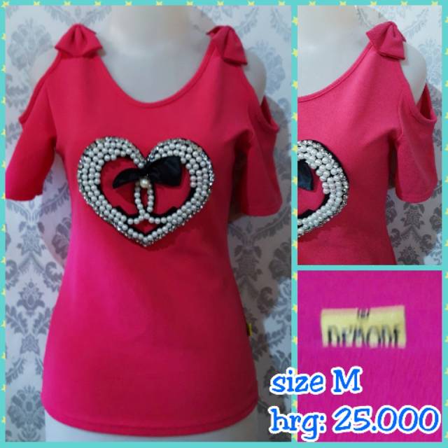 Atasan sabrina pink brand de mode