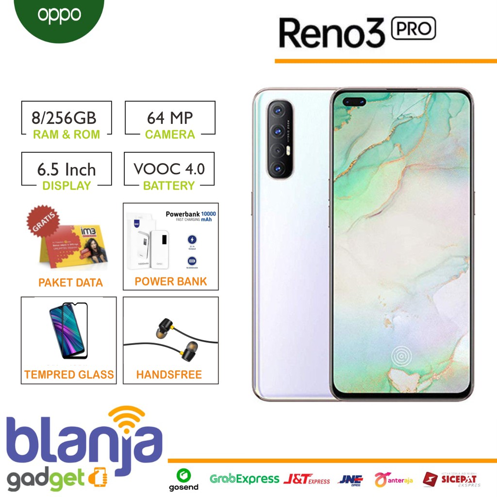 OPPO RENO 3 PRO 8/256 RAM 8GB INTERNAL 256GB GARANSI RESMI 1 TAHUN