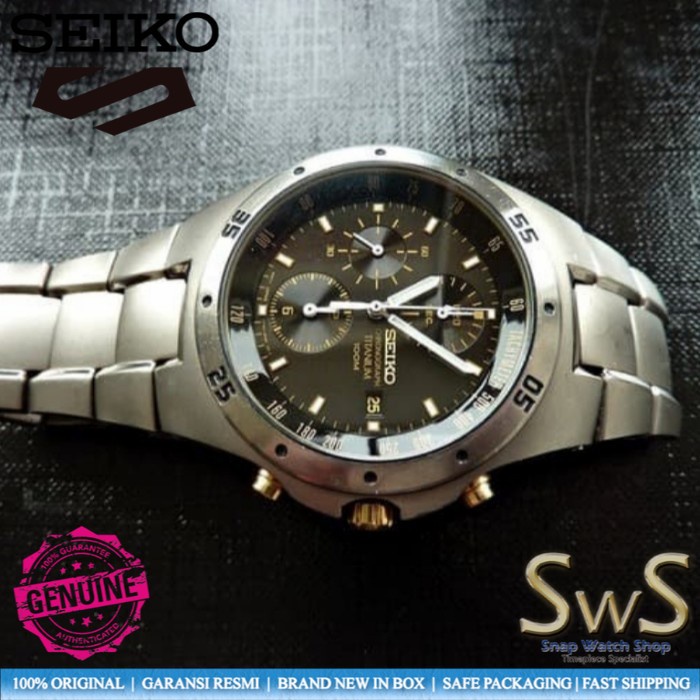 SEIKO Chronograph SND451 SND451P1 Titanium Jam Tangan Pria