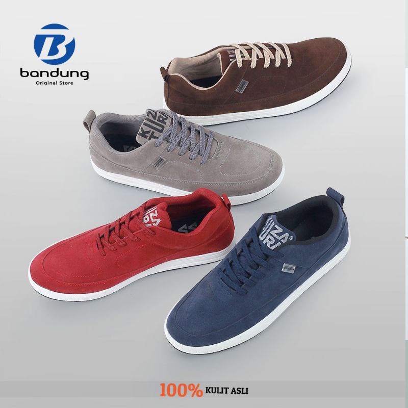 Sepatu Kulit Casual Sneakers Pria Keren Milenial Distro Kulit Suede Premium Original