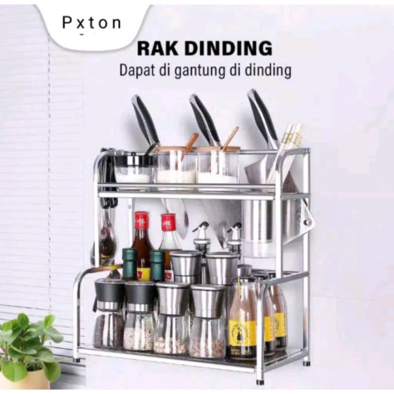 Rak dapur istimewa 40cm stainless / Rak bumbu dapur lengkap / Rak pisau