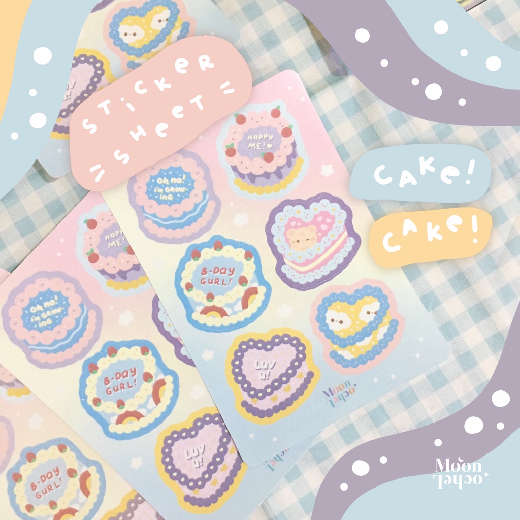 

Bday Cake Sticker Sheet - by Moon Ochel