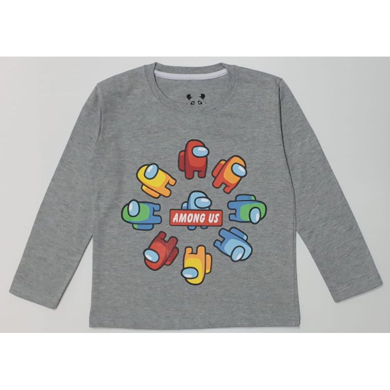 PKA - KLP Grosir KAOS LENGAN PANJANG Anak Karakter AMONG US ABU