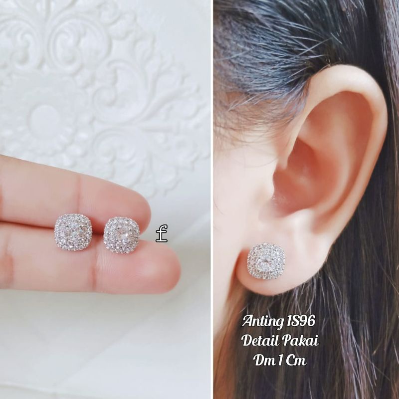 Anting Giwang Titanium Wanita Model Berlian Blink Blink Super Mewah 1