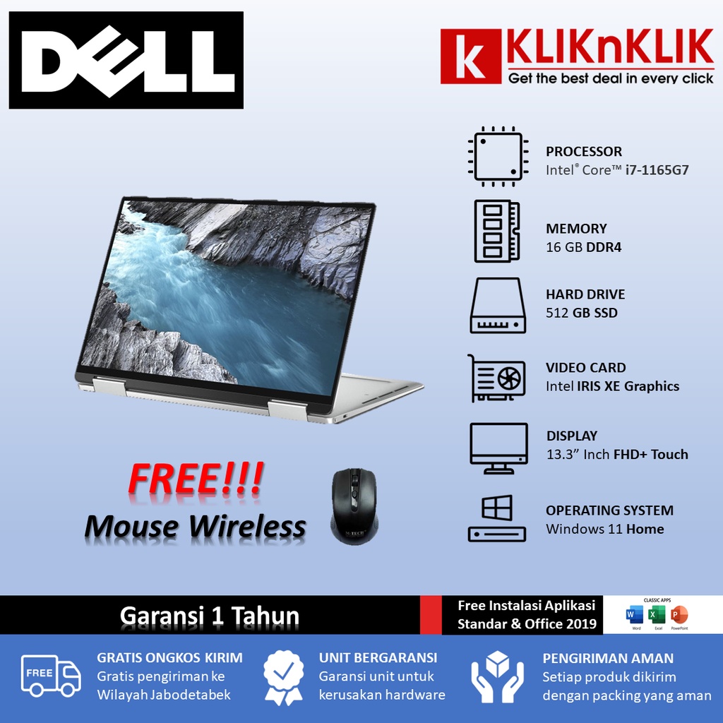 Dell XPS 13 9310 2 in 1 Touch i7 1165G7 16GB 512GB SSD FHD+ W11