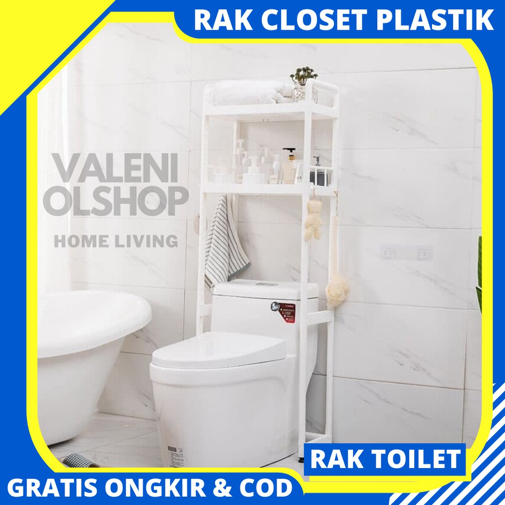 Rak Closet Kamar Mandi Rak Toilet Plastik Rak Kamar Mandi Plastik Kuat Rak kloset duduk handuk sampo