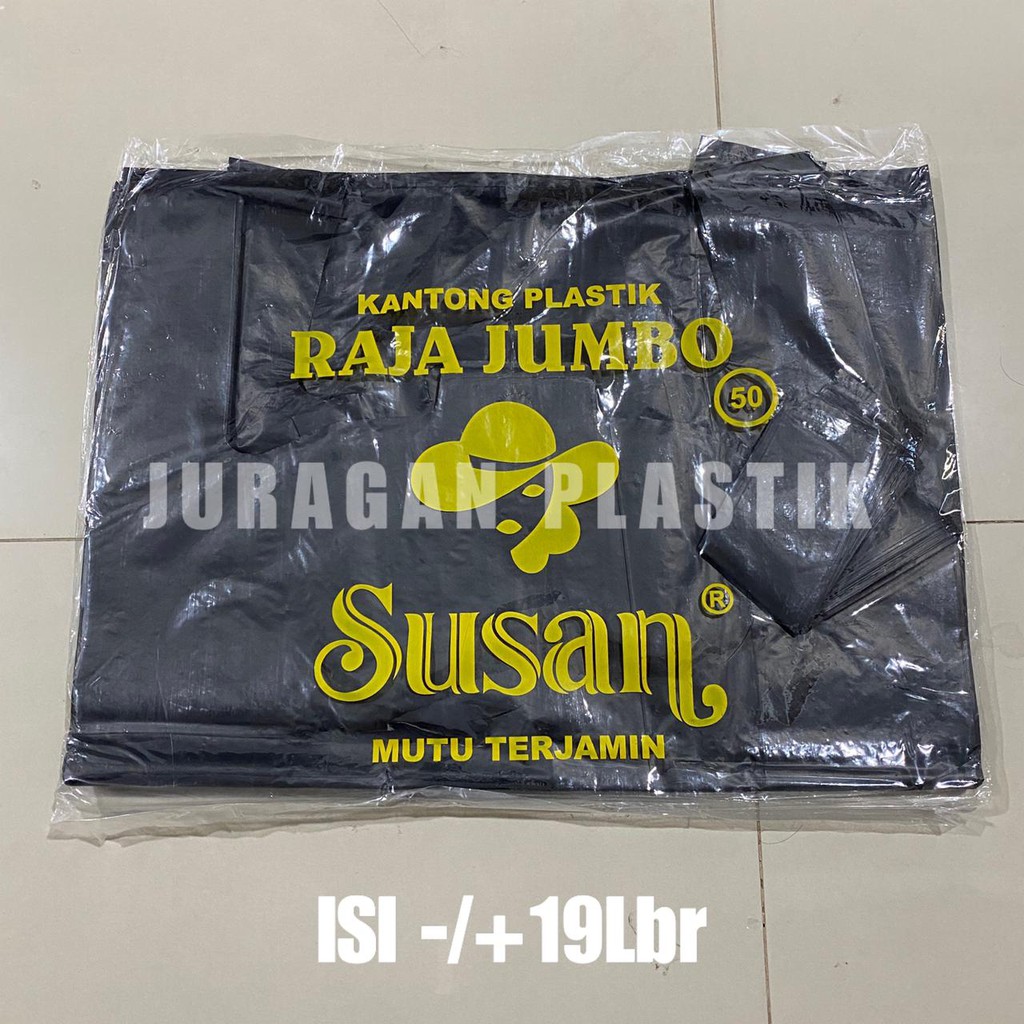 Premium (Mount) KANTONG KRESEK RAJA JUMBO 50 HITAM / KANTONG PLASTIK SUSAN BESAR