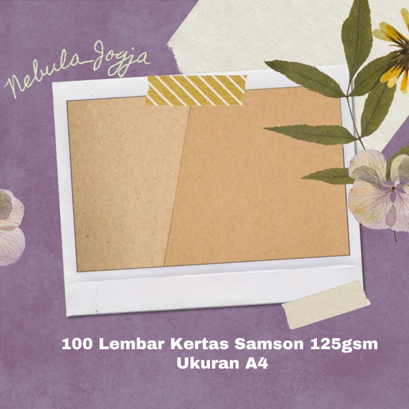 

100 Lembar Kertas Samson Kraft 125gsm ukuran A4 / Kertas Bahan Paper Bag 125gsm